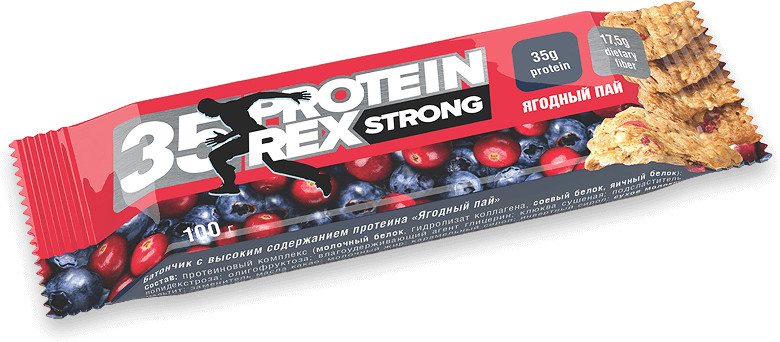 Батончик протеиновый «Ягодный пай» | Strong | Protein Rex