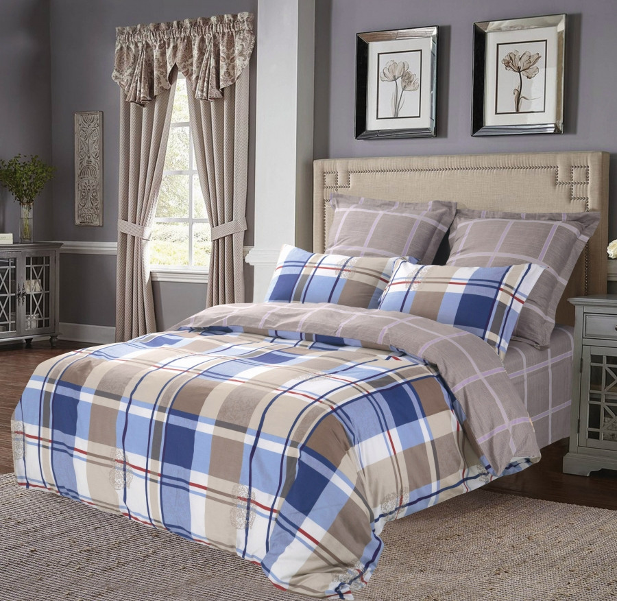 Комплект постельного белья (1,5-спальный, сатин, 2 наволочки 70×70) | Сатин печатный | Сайлид-текстиль