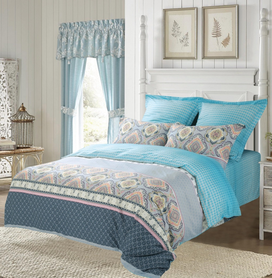 Комплект постельного белья (семейный, сатин, 2 наволочки 70×70 и 2 наволочки 50×70) | Сатин печатный | Сайлид-текстиль