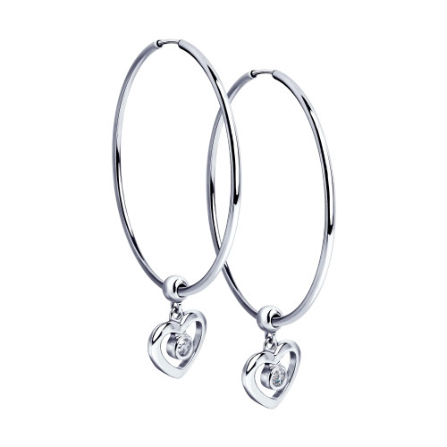 Серьги из серебра с фианитами | SOKOLOV