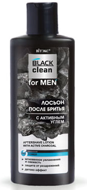 Лосьон после бритья с активным углем | Black Clean for Men | Вiтэкс
