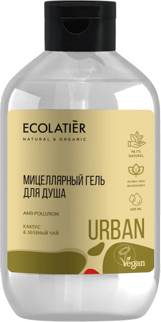 Гель для душа освежающий с кактусом и зеленым чаем | Ecolatier