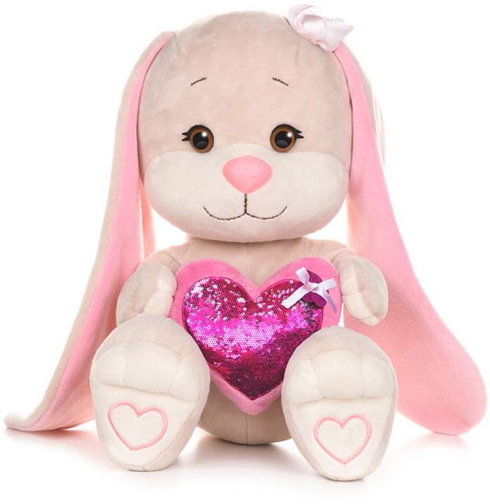Игрушка мягкая «Зайка с розовым сердцем» | Jack & Lin