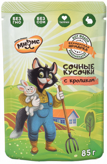 Сочные кусочки для кошек с кроликом «Фермерская ярмарка»