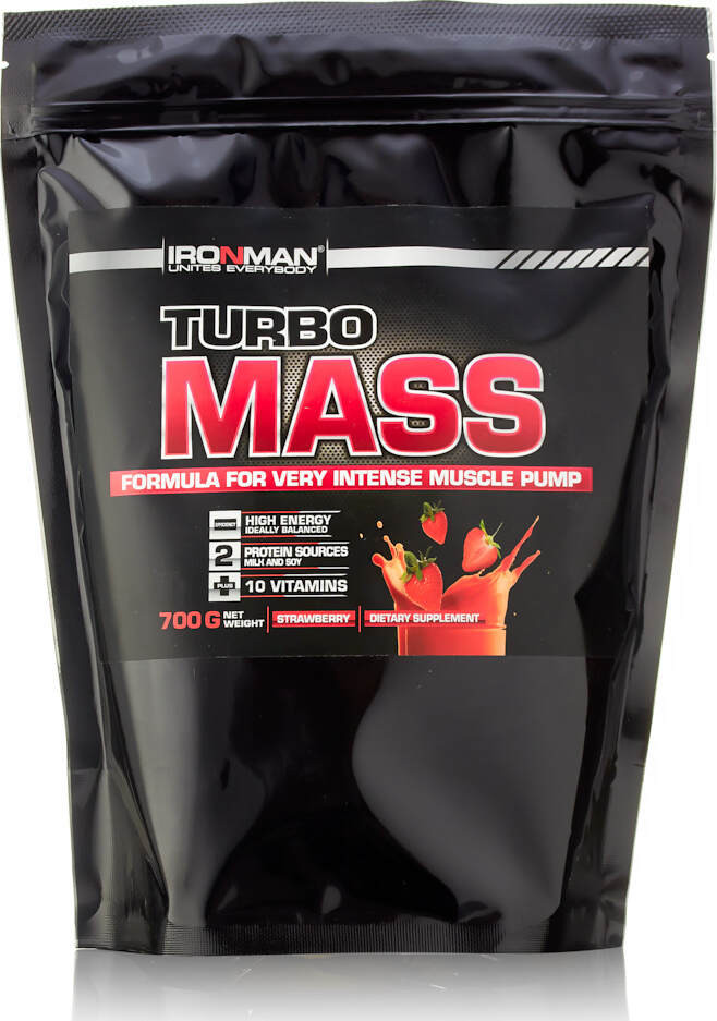 Гейнер со вкусом земляники «Turbo Mass» | Ironman