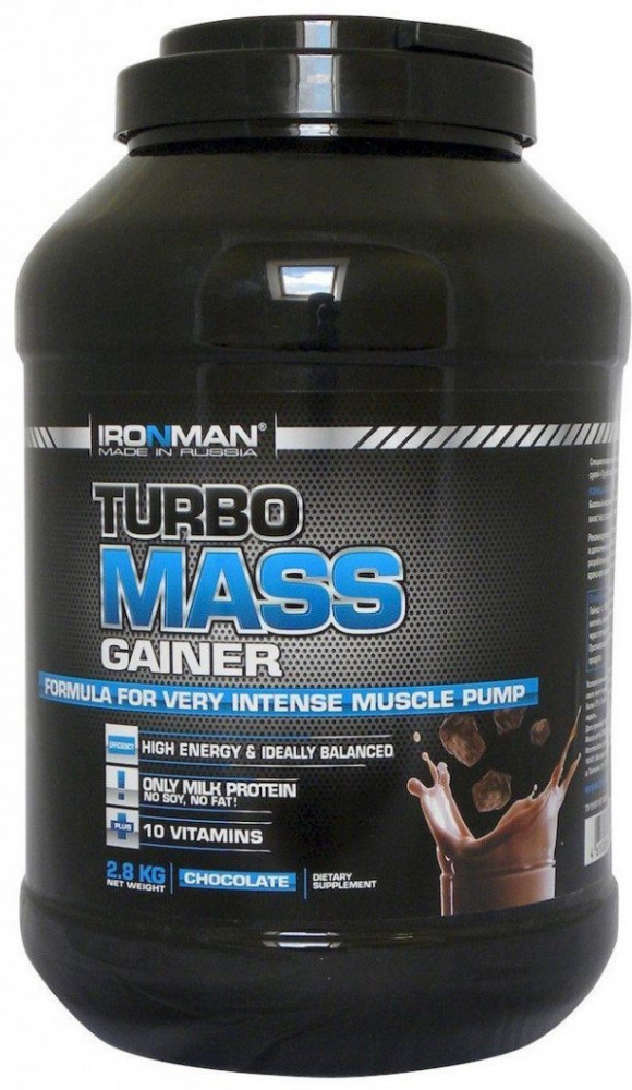 Гейнер со вкусом шоколада «Turbo Mass» | Ironman