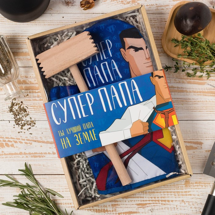 Набор кухонный: прихватка-рукавица, молоток | Защитник | Доляна