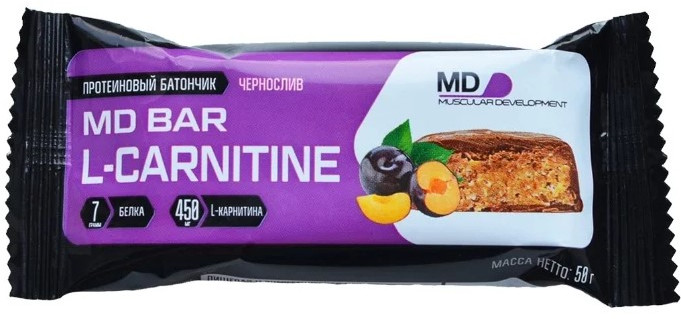 Батончик протеиновый с l-карнитином со вкусом чернослива | MD