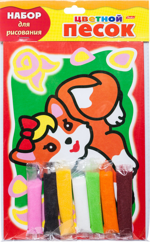 Набор для рисования «Цветной песок. Рыжая кошечка» | Раскрась песком | Hatber