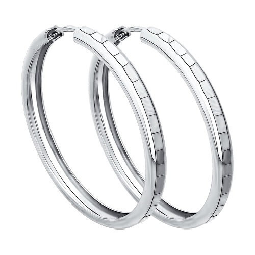 Серьги конго из серебра с алмазной гранью | SOKOLOV