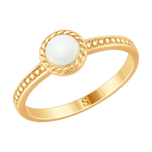 Кольцо из золочёного серебра с эмалью | SOKOLOV