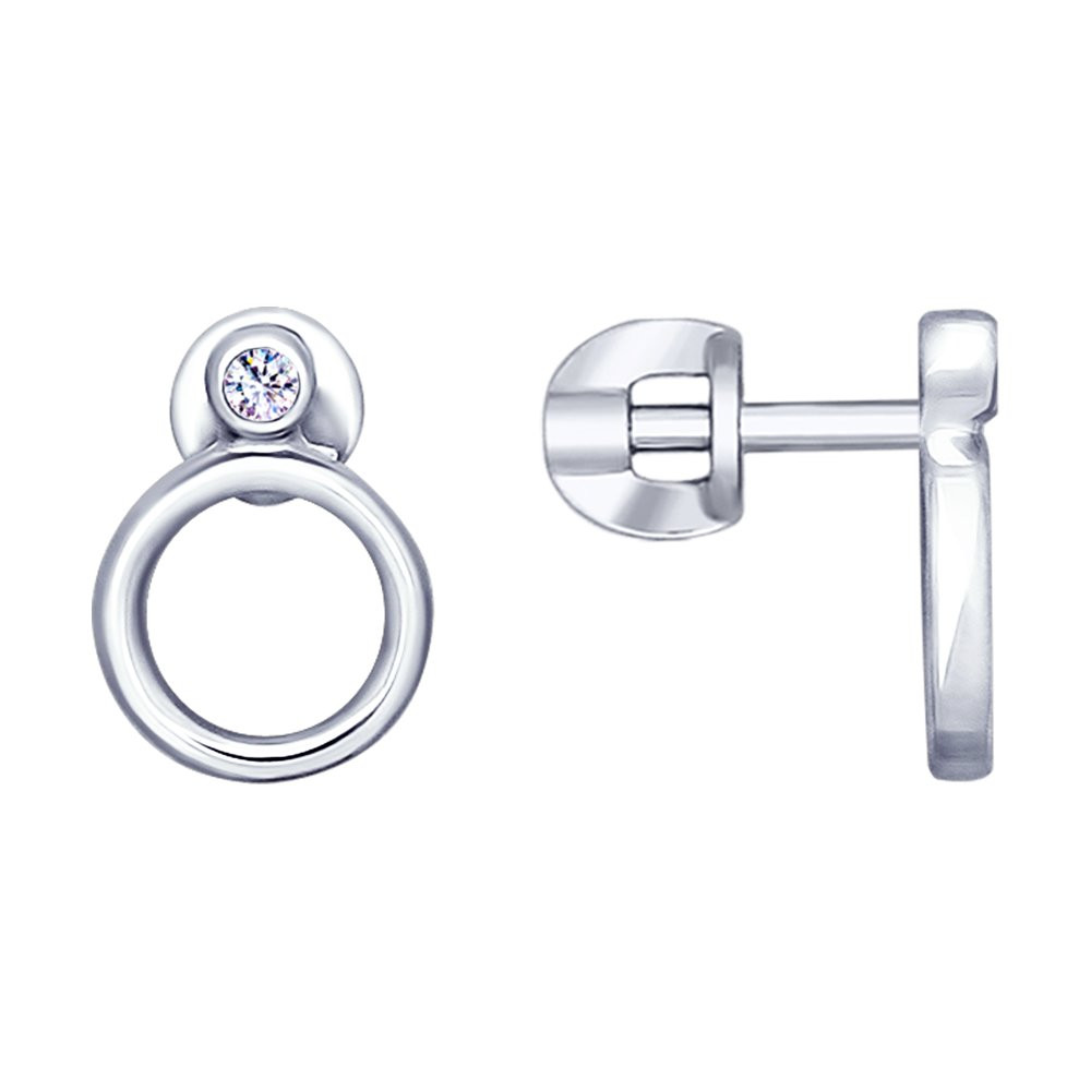 Серьги из серебра с фианитами | SOKOLOV