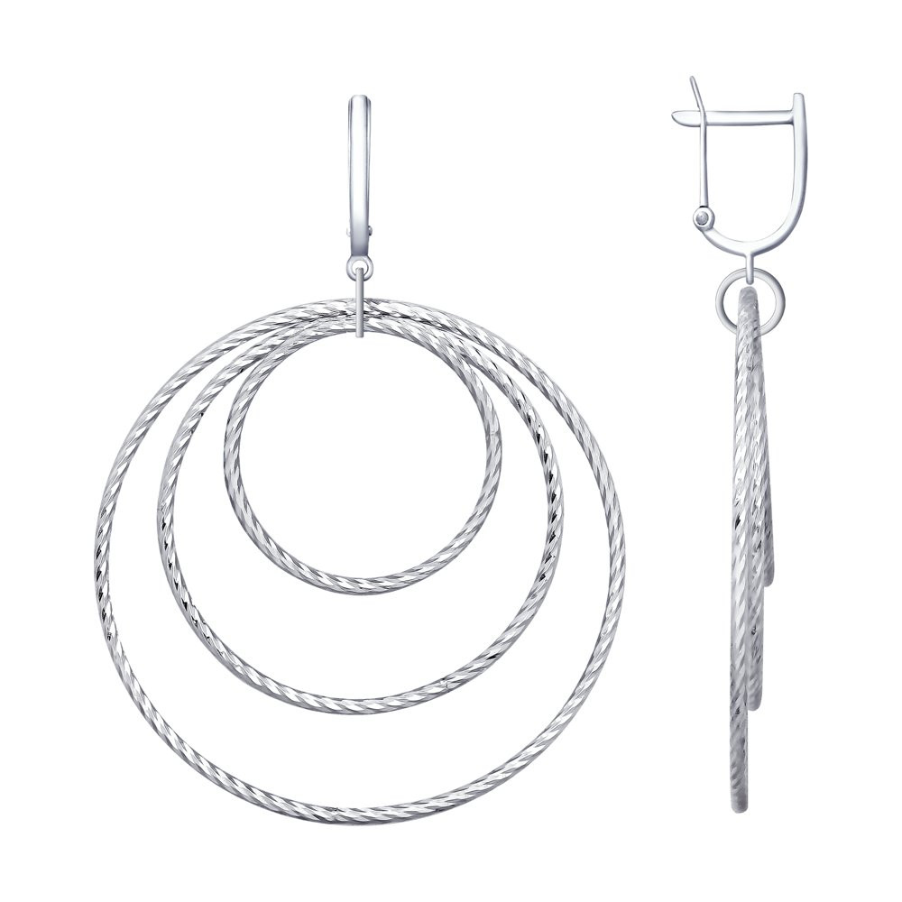 Серьги из серебра с алмазной гранью | SOKOLOV