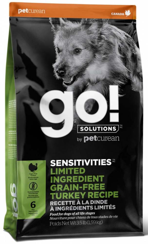 Корм беззерновой для щенков и собак с чувствительным пищеварением с индейкой | Sensitivities | Go!
