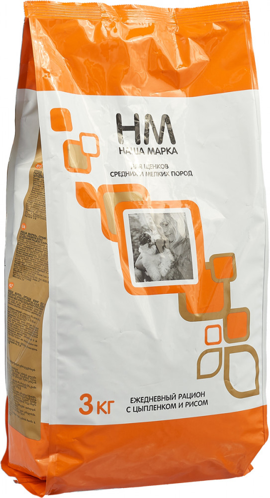Корм для щенков малых и средних пород с цыпленком и рисом | Наша Марка