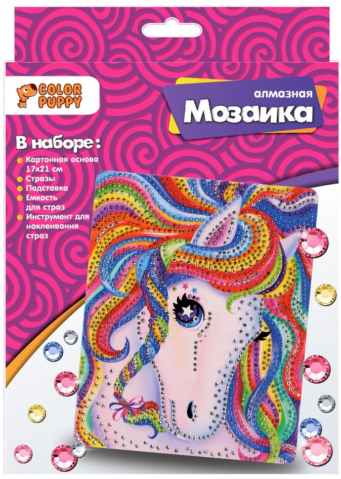 Мозаика алмазная «Радужная лошадка» | Алмазная мозаика | Color Puppy