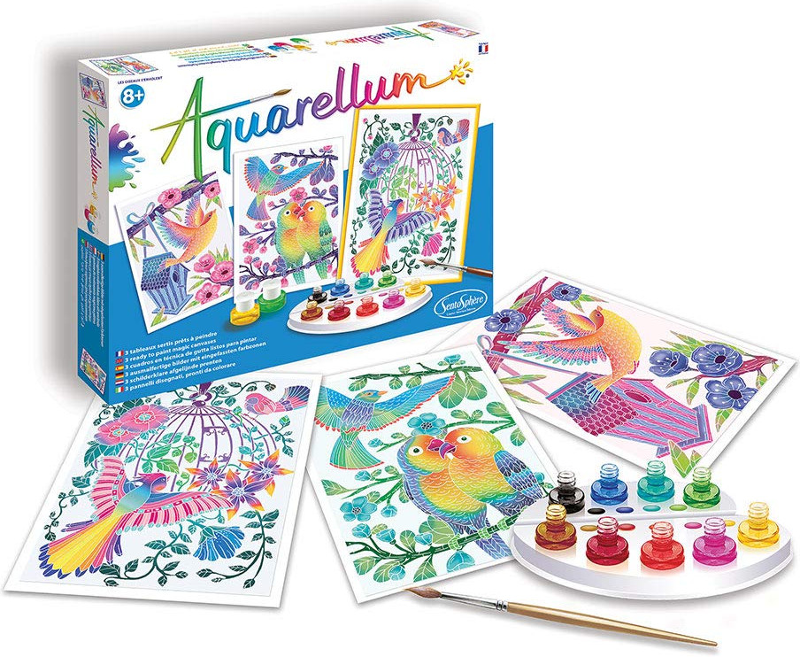 Раскраска акварельная «Птицы» | SentoSphere