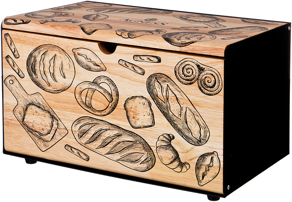 Хлебница с деревянной крышкой | Agness