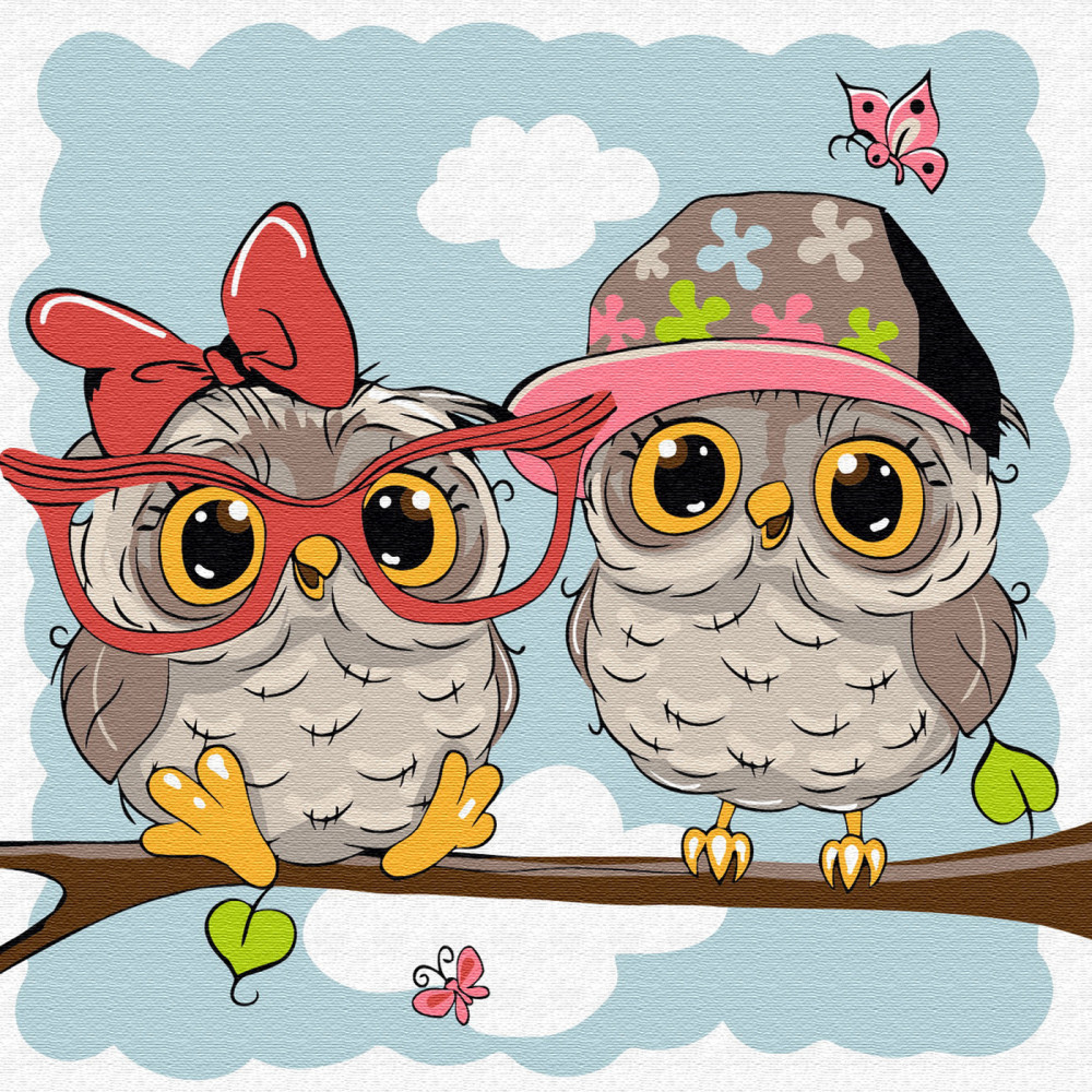 Картина по номерам «Маленькие совята» | Molly