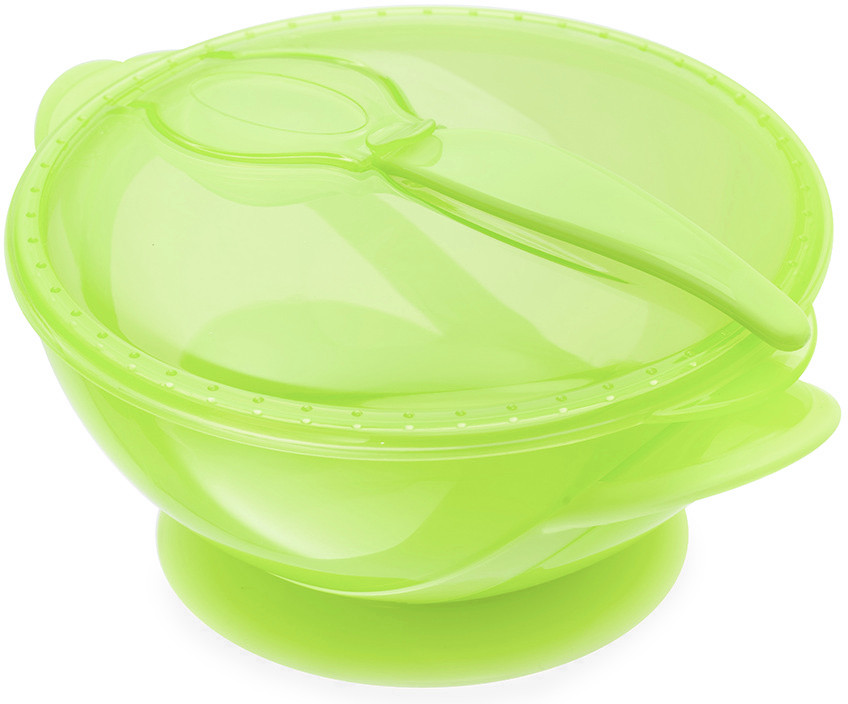 Миска на присоске с крышкой и ложкой | Nuby