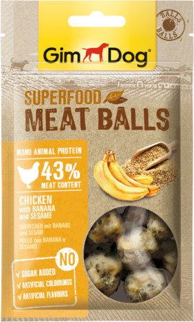 Лакомство для собак из курицы с бананом и кунжутом | GimDog