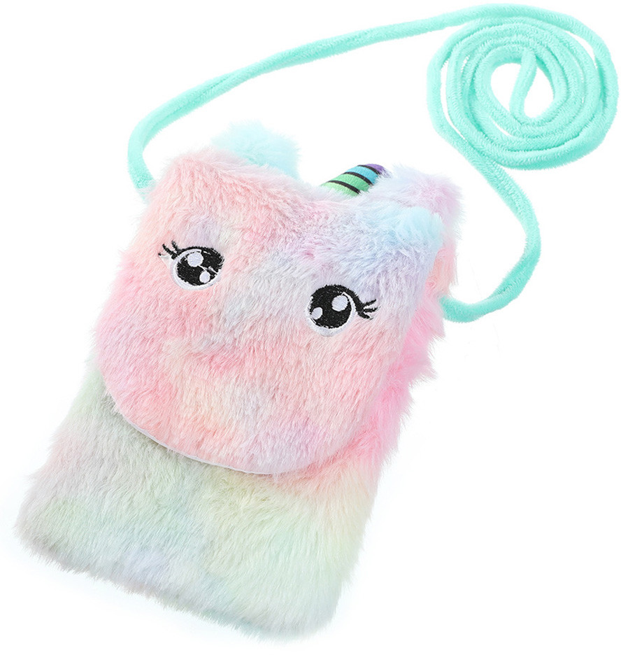 Сумка на плечо пушистая «Единорог с глазками» | Unicorn | МихиМихи