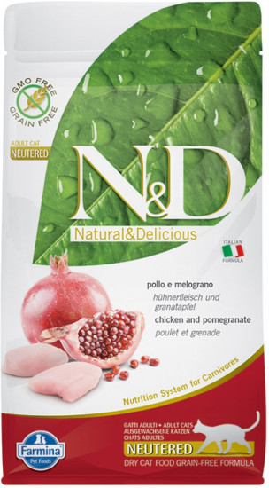 Корм для кастрированных котов с курицей и гранатом