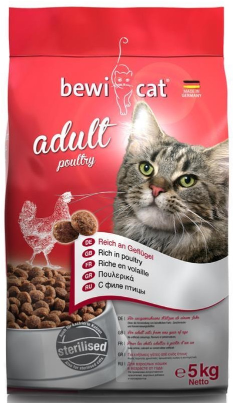 Корм для взрослых кошек из мяса птицы | Bewi Cat