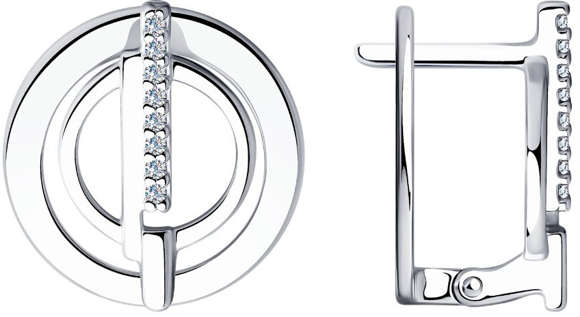 Серьги из серебра с фианитами | SOKOLOV