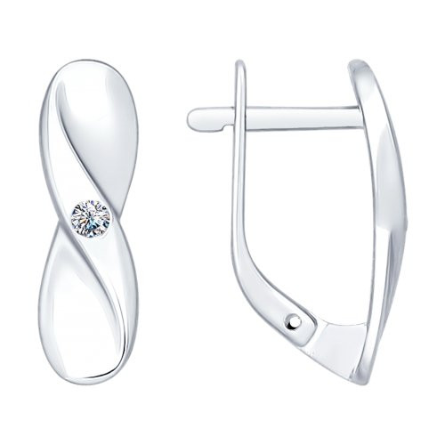 Серьги из серебра с бриллиантами | SOKOLOV