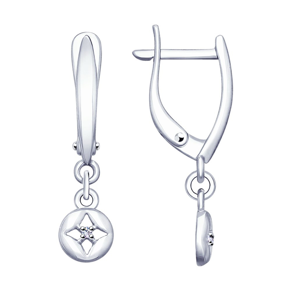 Серьги из серебра с бриллиантами | SOKOLOV