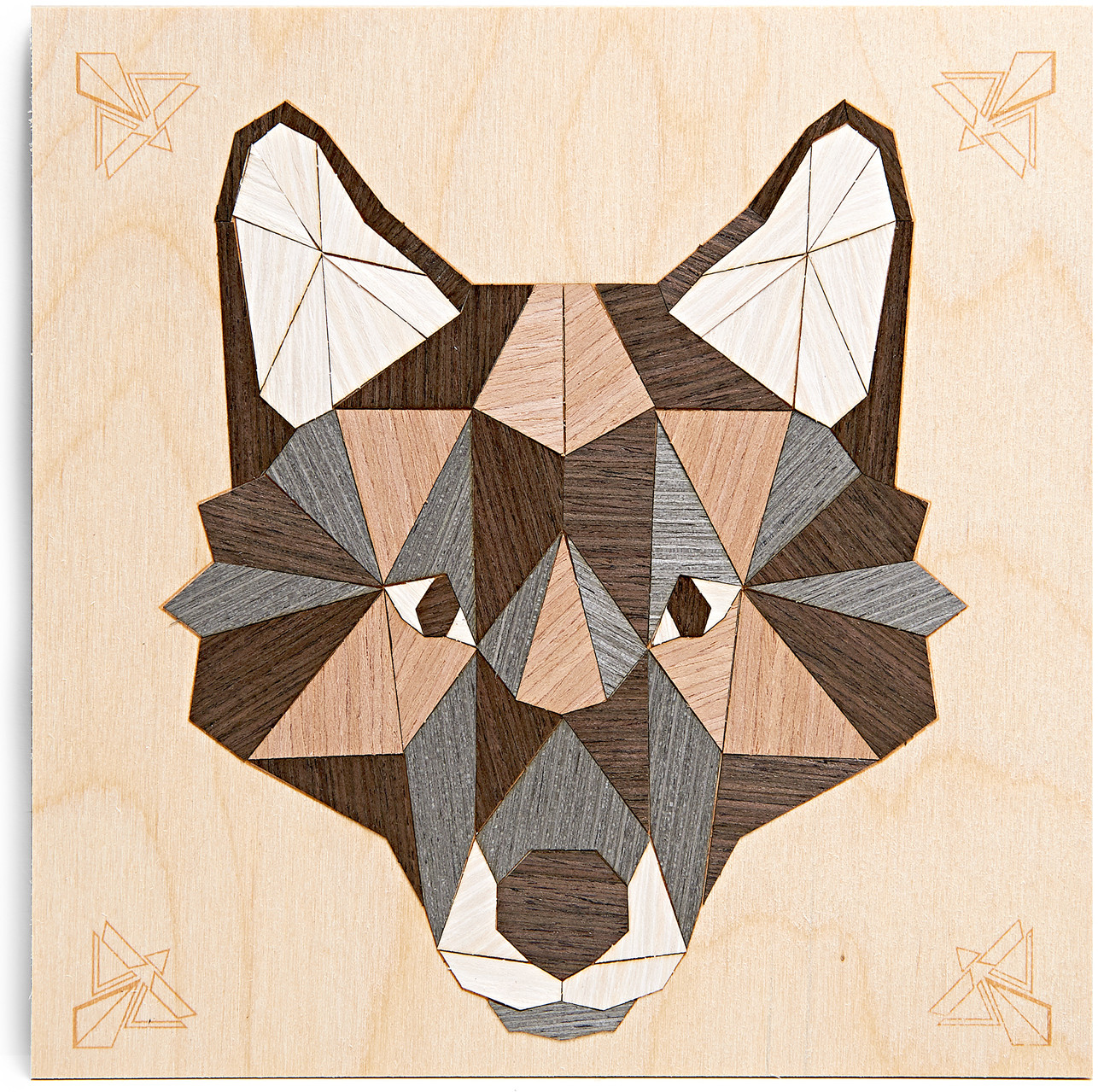 Маркетри на дереве «Серый волк» | SilverToys