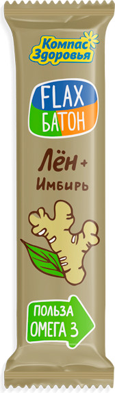 Флакс-батончик льняной со вкусом имбиря | Компас Здоровья