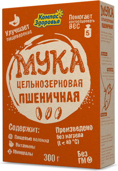 Мука цельнозерновая пшеничная | Компас Здоровья