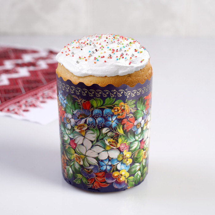 Форма бумажная для кекса, маффинов и кулича «Жостово» | Пасха