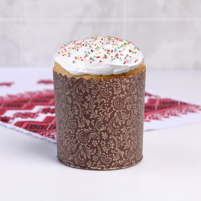 Форма бумажная для кекса, маффинов и кулича «Флора» | Пасха