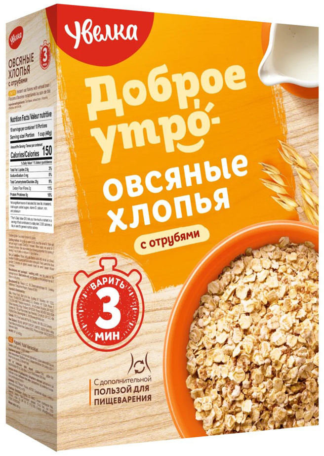 Хлопья овсяные с пшеничными отрубями | Увелка