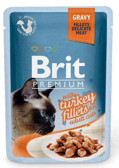 Корм для кошек кусочки в желе из филе индейки | Premium | Brit