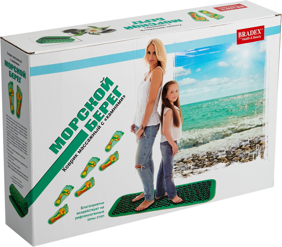 Коврик массажный с камнями «Морской берег» | Bradex