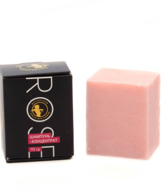 Шампунь-концентрат твердый для волос с экстрактом шелка и масла розы | Мастерская Олеси Мустаевой