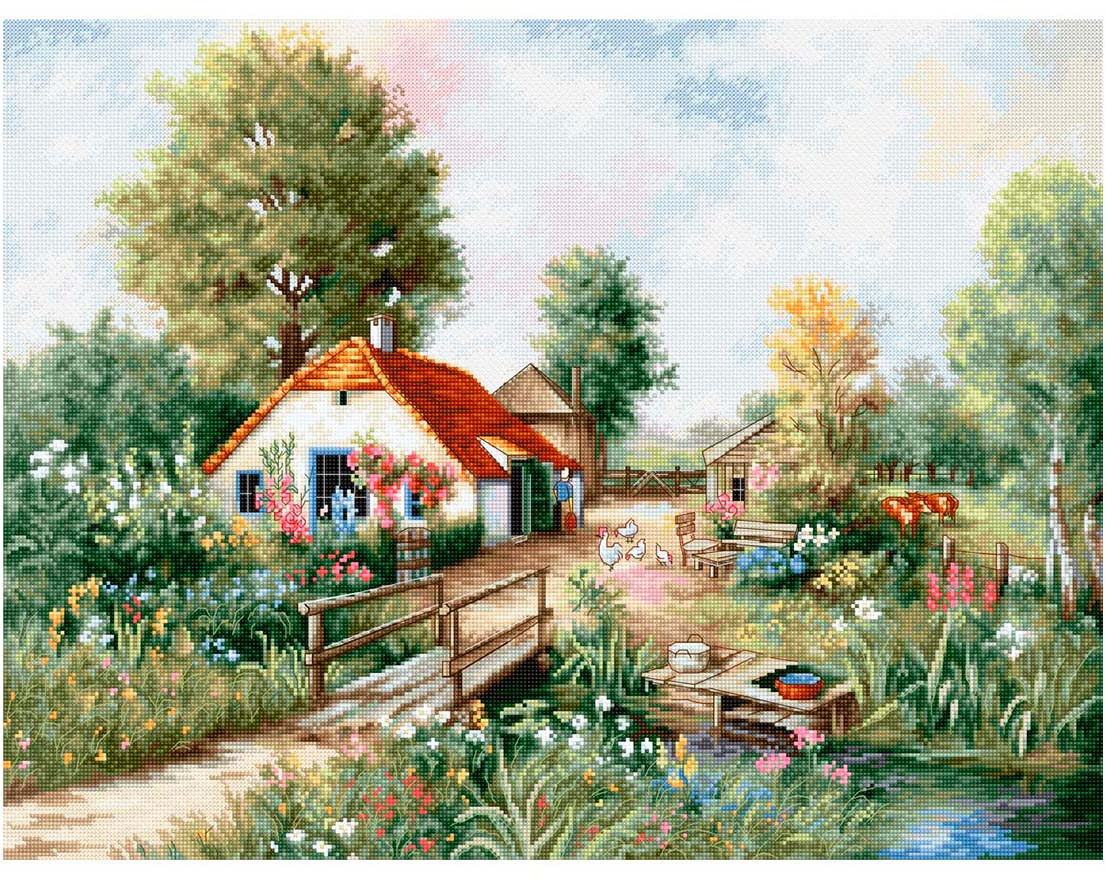 Набор для вышивания «Деревенский пейзаж» | Luca-S