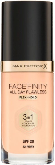 Тональная основа «All Day Flawless 3-in-1», оттенок 42 Ivory | Facefinity | Max Factor