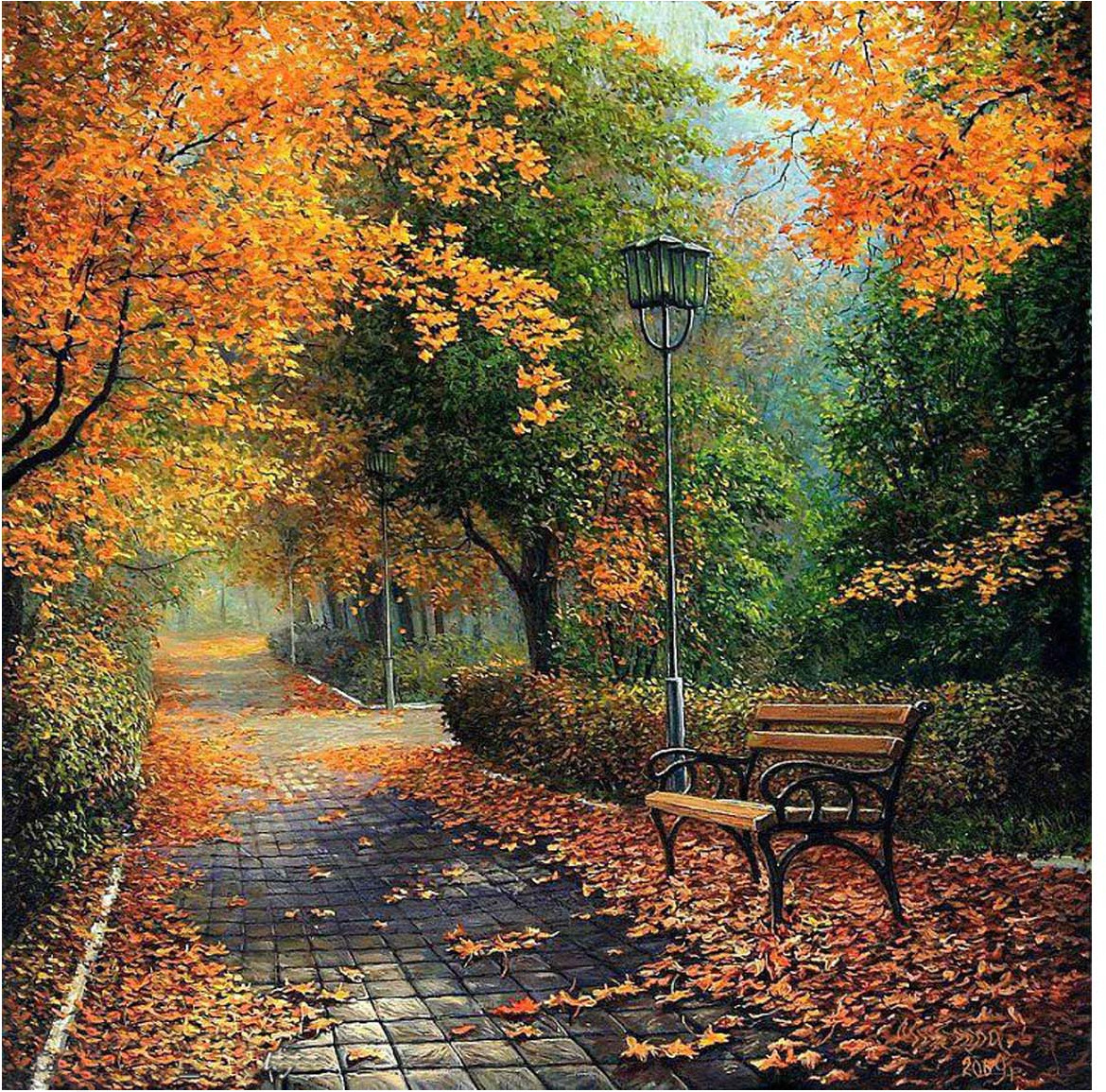 Картина по номерам «В осеннем парке» | Molly
