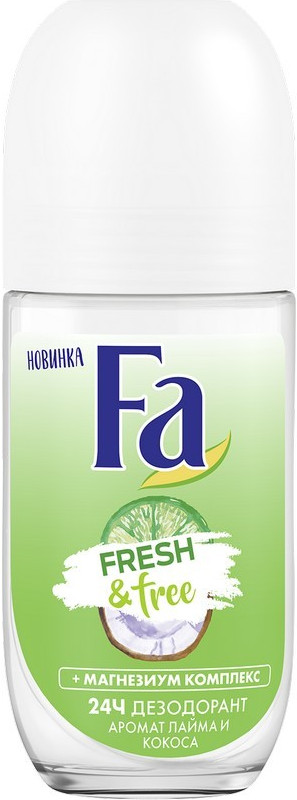 Дезодорант-антиперспирант роликовый «Аромат лайма и кокоса» | Fresh&Free | Fa