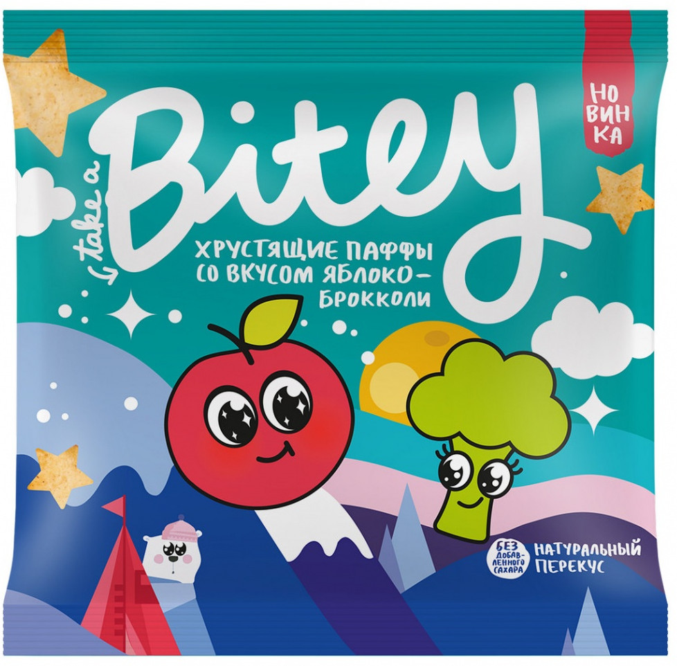 Паффы хрустящие со вкусом яблоко и брокколи | Bitey | Bite