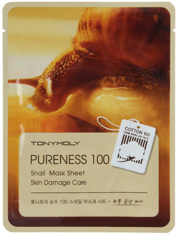 Маска для лица тканевая с муцином улитки | Pureness 100 | Tony Moly