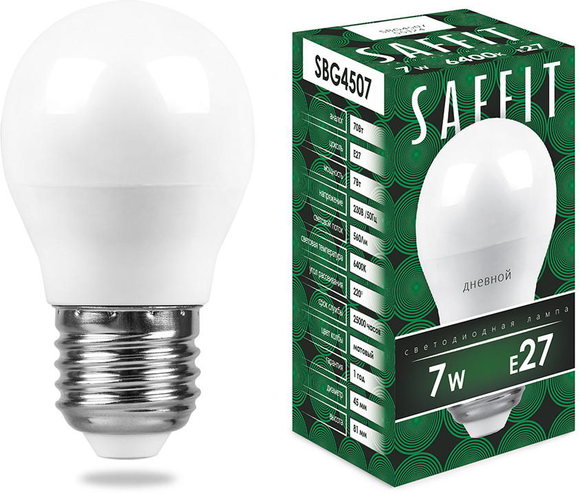 Лампа светодиодная SBG4507 | Saffit