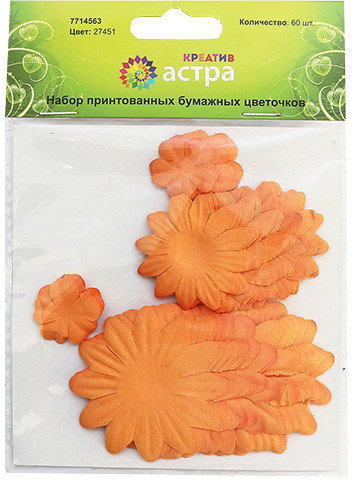 Набор принтованных бумажных цветочков | Астра