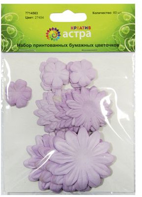 Набор принтованных бумажных цветочков | Астра