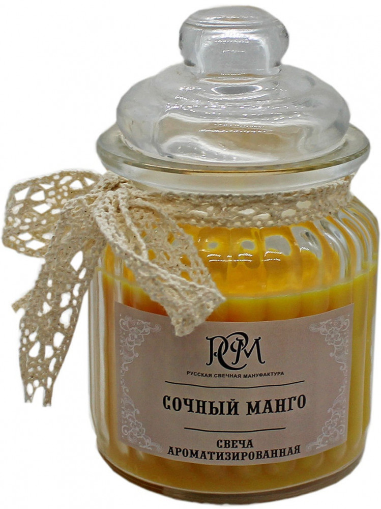 Свеча в банке «Сочный манго» | Русская свечная мануфактура